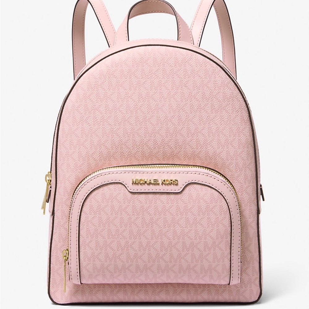 Michael Kors Pink Logo-Print Backpack